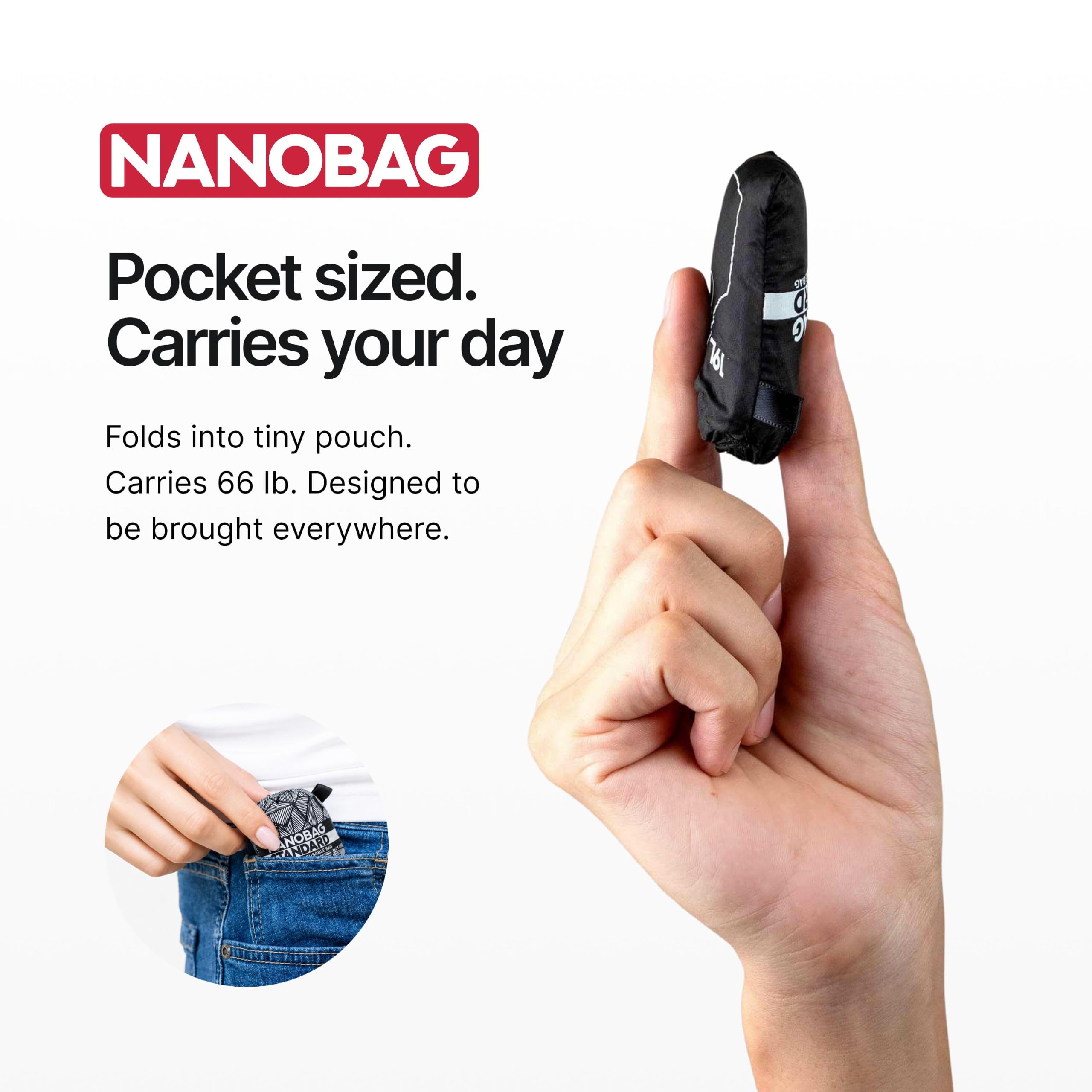Nanobag detalle de asas triple capa para transporte cómodo y equilibrado