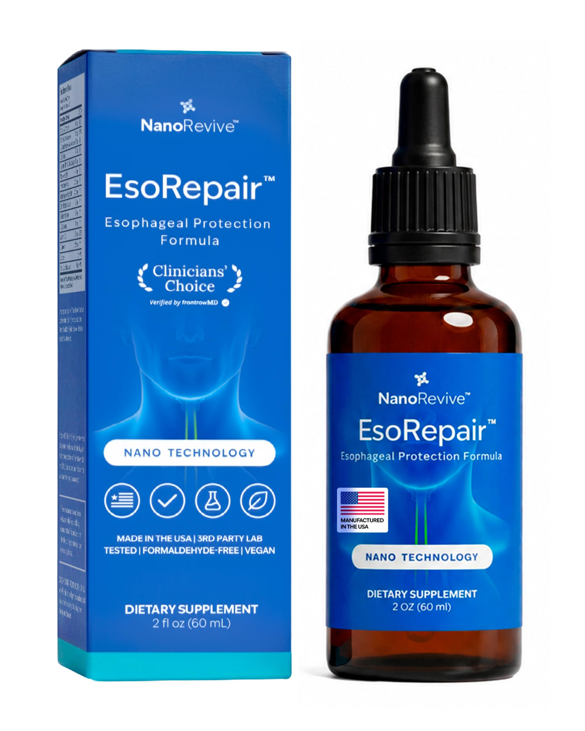 NANOREVIVE EsoRepair frontal del envase mostrando la presentación líquida y beneficios