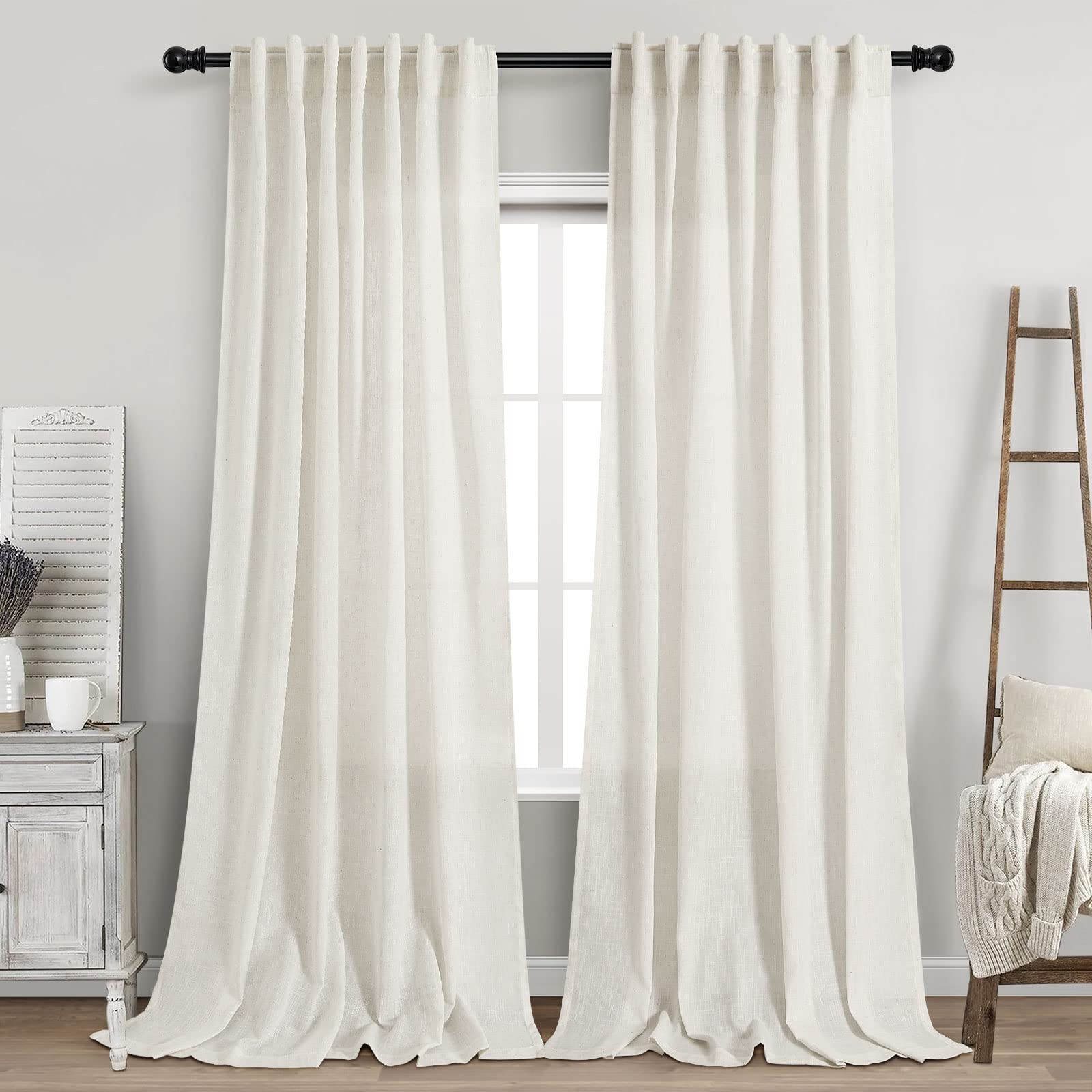 Nanspring vista frontal del set crema listo para colgar, aporta calidez