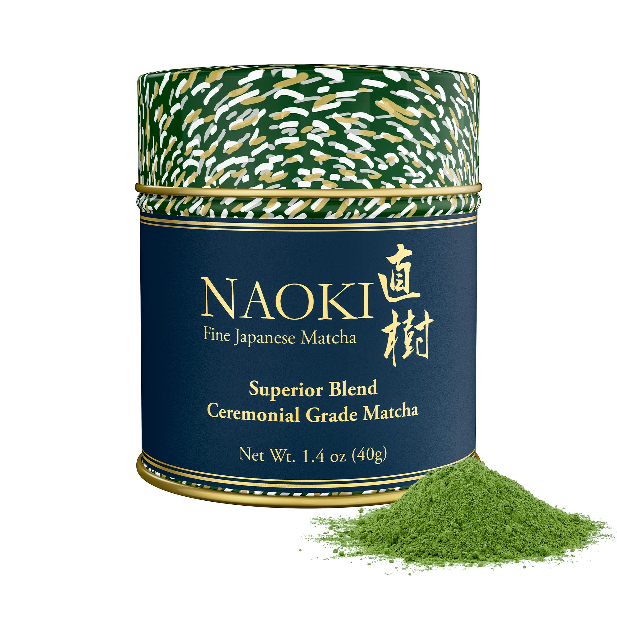 Naoki Matcha lata frontal mostrando el diseño y la frescura del producto