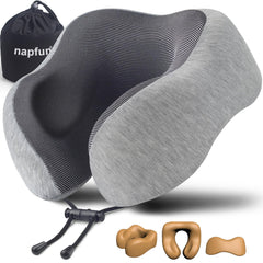 napfun vista frontal del empaque mostrando diseño y color gris para viaje cómodo