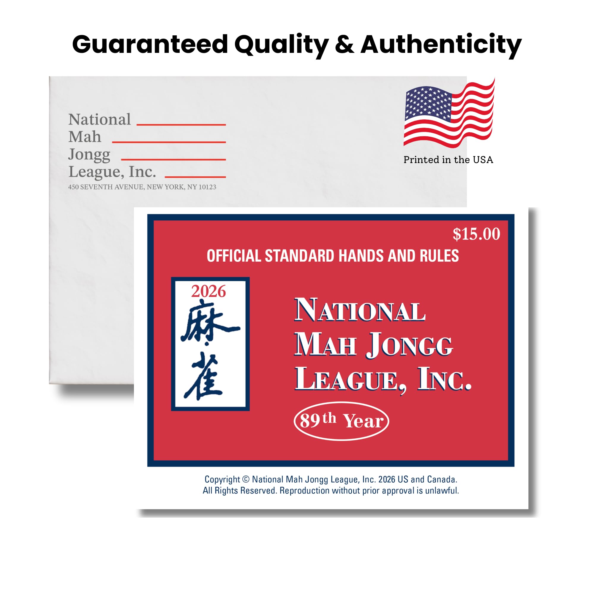 National Mah Jongg League empaque del paquete de cuatro protegido y ordenado