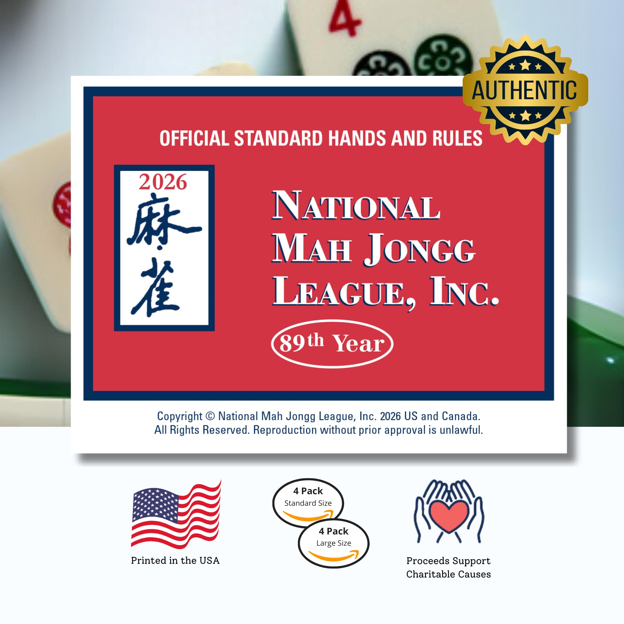 National Mah Jongg League zoom en manos ganadoras claro y fácil de identificar