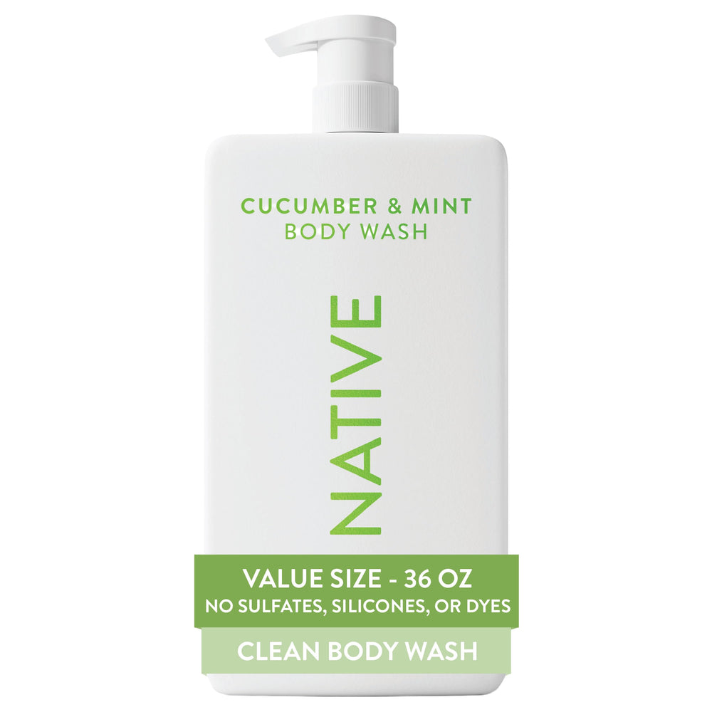 Native botella 36 oz vista frontal mostrando tamaño y fragancia