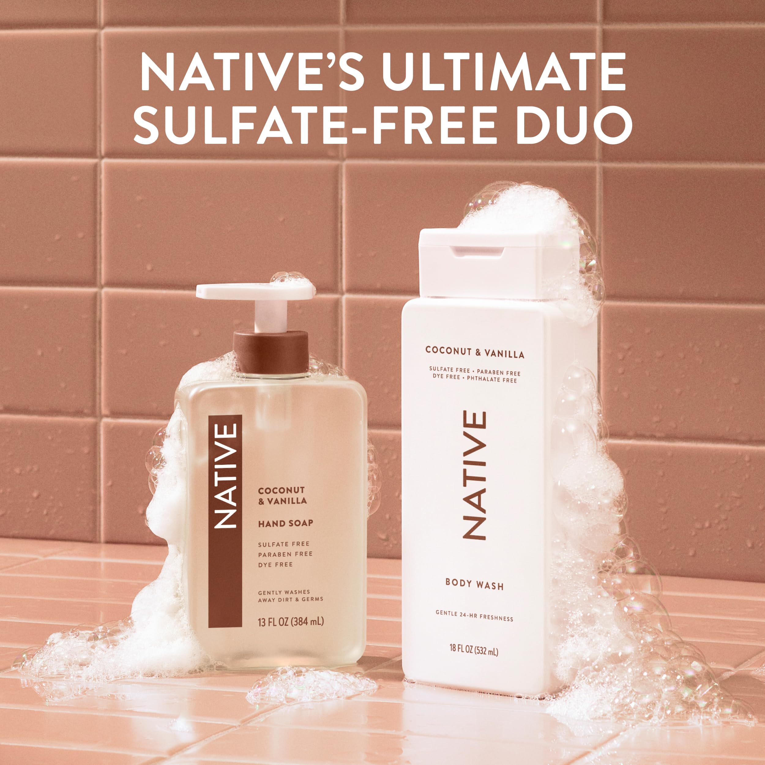 Native envase lateral resaltando diseño, instrucciones y beneficio hidratante
