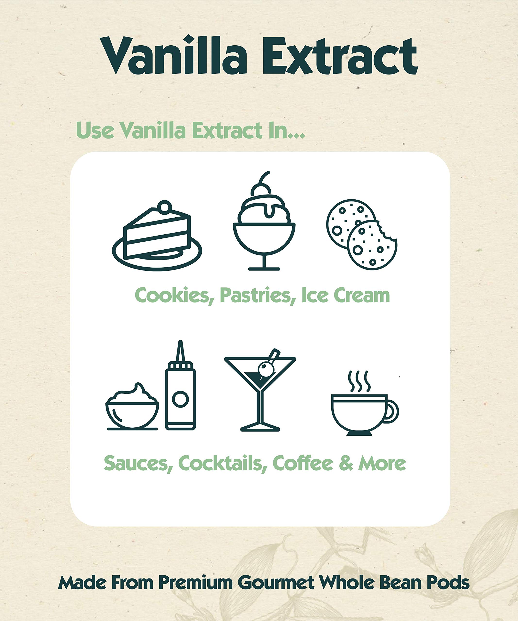 Native Vanilla botella abierta con cucharada para dosificar fácilmente