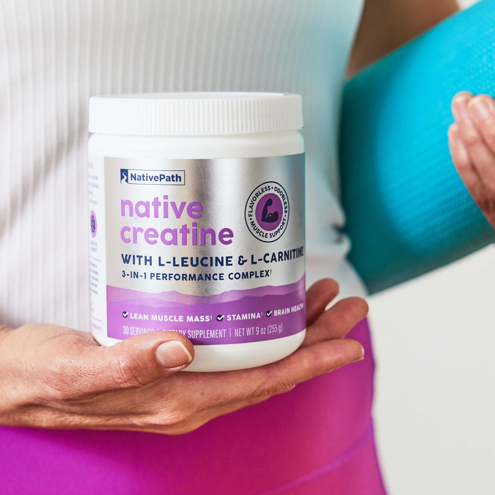 NativePath producto junto a pesas sugiriendo apoyo a entrenamiento