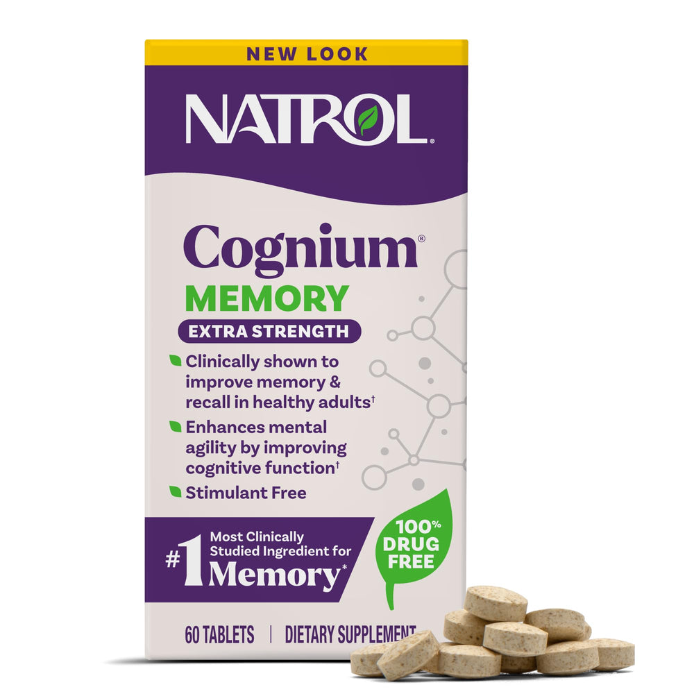 Natrol cognium frente del empaque mostrando presentación y beneficio de memoria