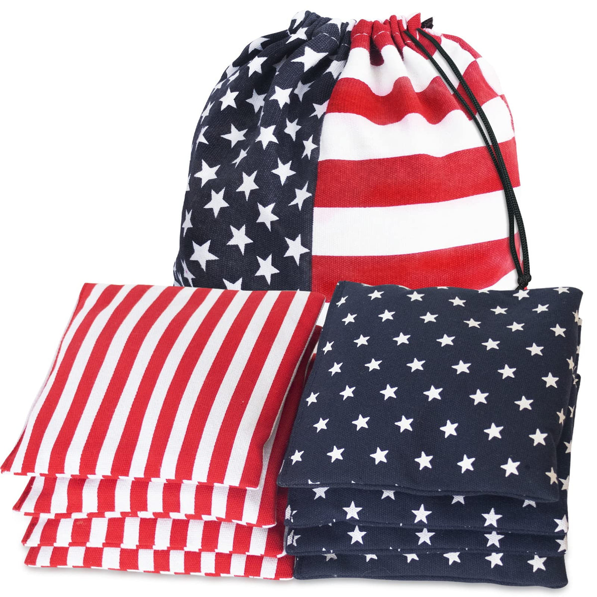 Nattork frontal pack mostrando las 8 bolsas y colores star & stripes, fácil identificación
