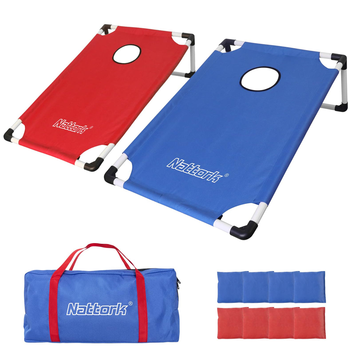 Nattork tablero frontal PVC mostrando superficie y agujero, ideal para partidas rápidas