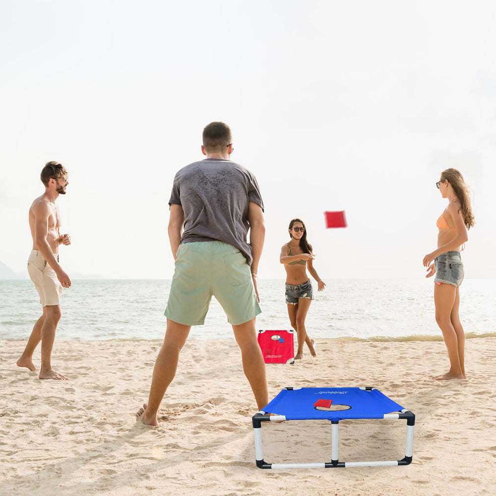 Nattork familia jugando en la playa, entretenimiento portátil y fácil de montar
