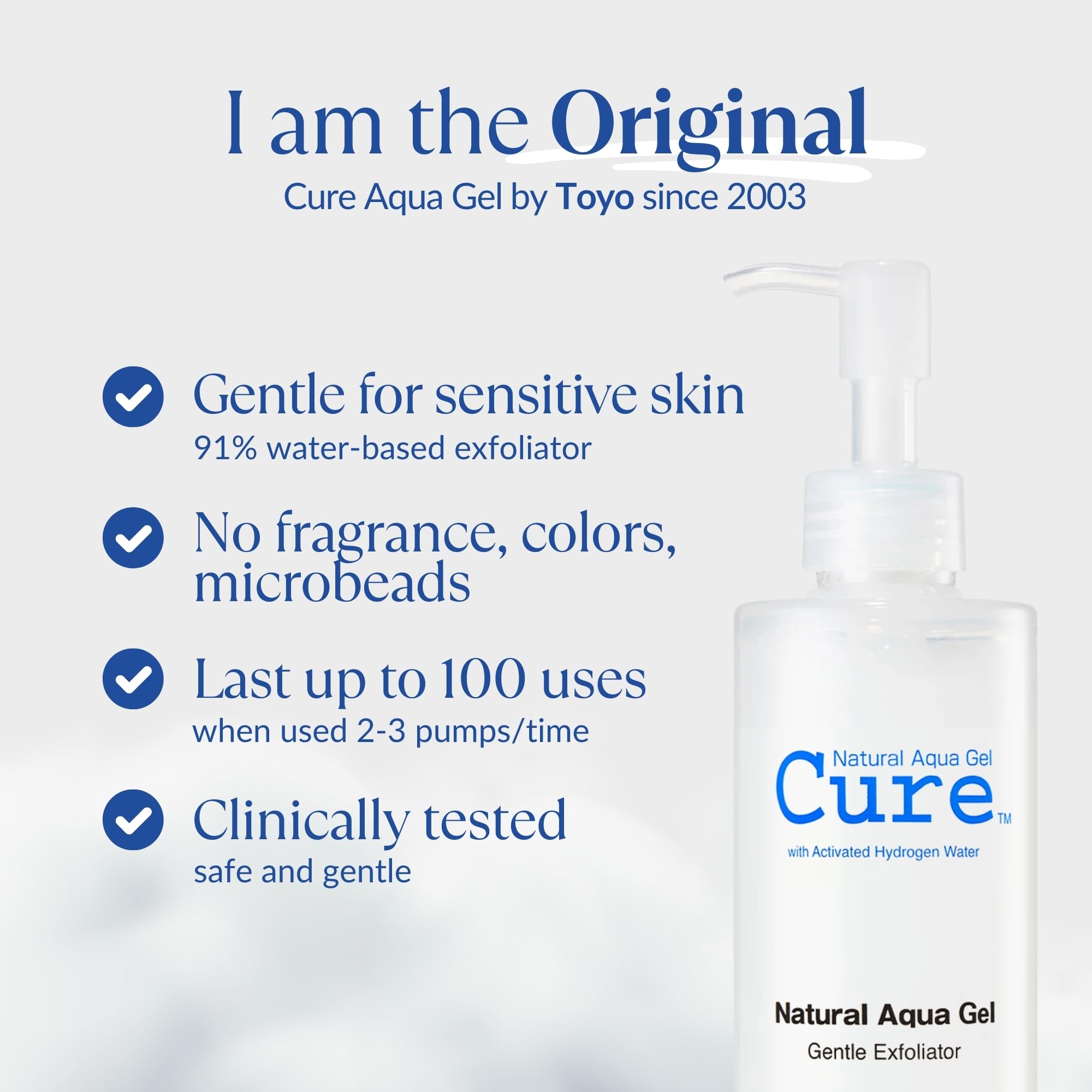 NATURAL AQUA GEL CURE producto en ambiente de baño transmitiendo rutina calmada
