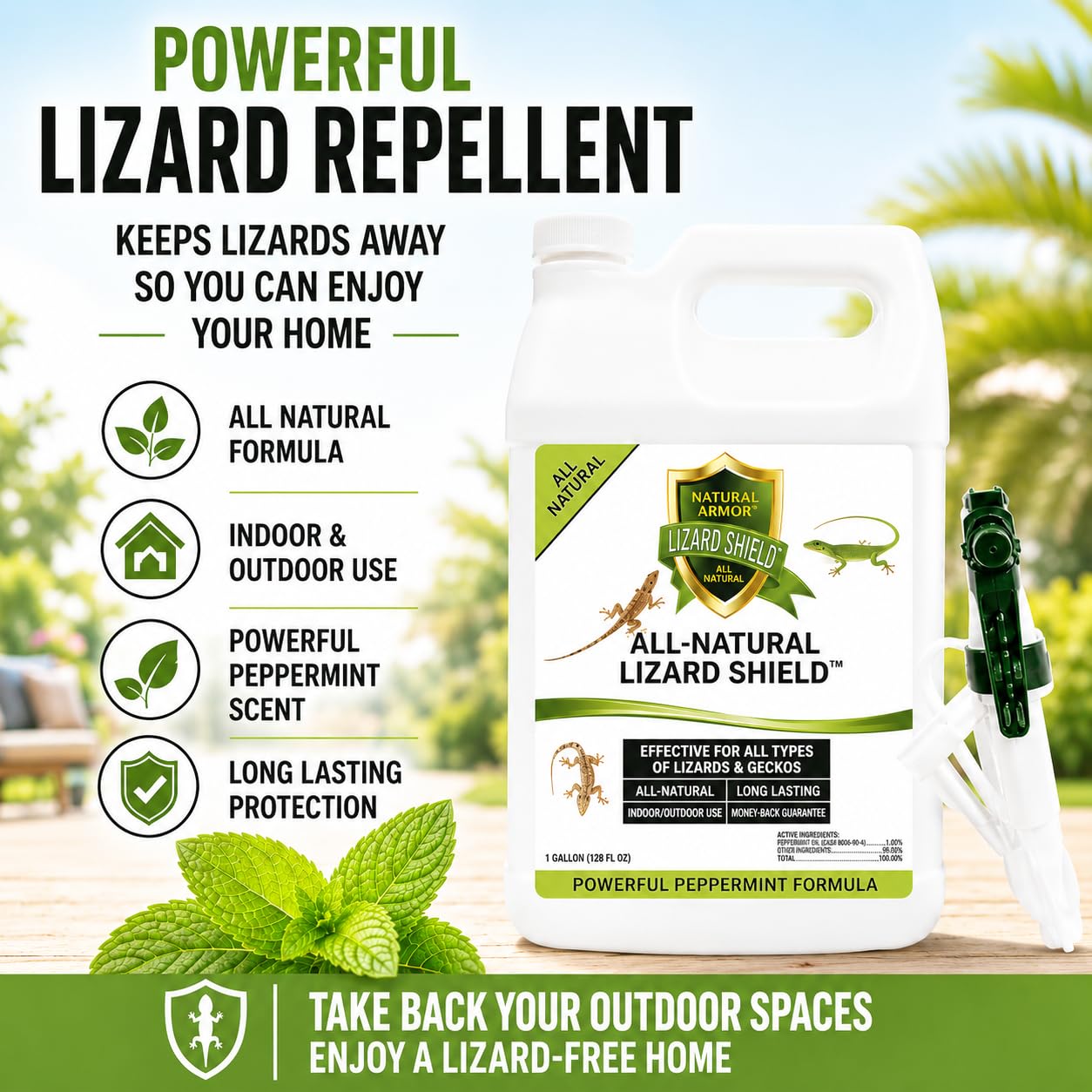 Natural Armor uso en jardín alrededor de macetas y bordes para proteger áreas verdes