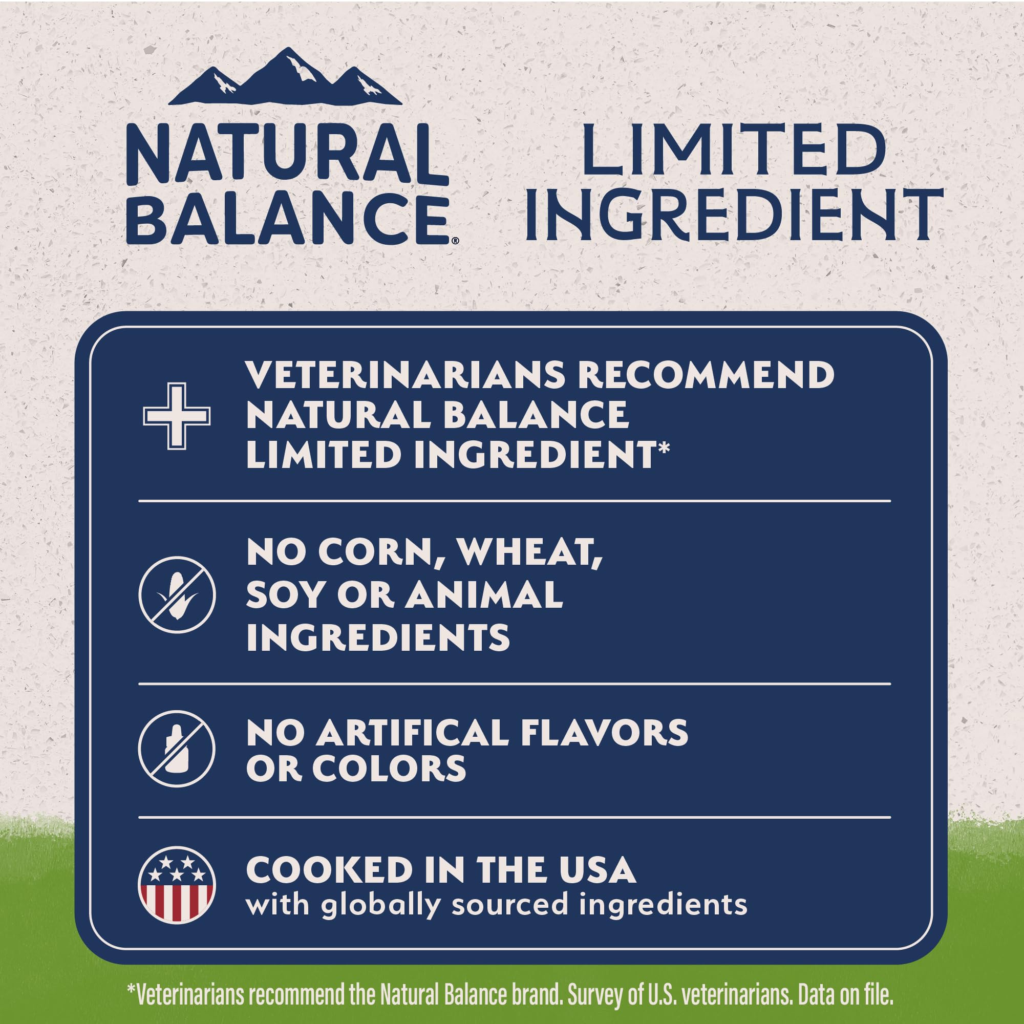 Natural Balance textura del pienso crujiente que favorece la masticación y aceptación
