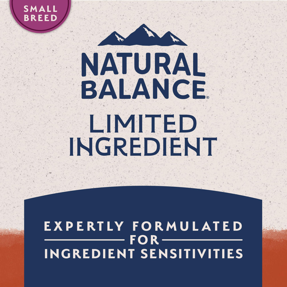 Natural Balance ingredientes clave camote y bisonte presentados como fuente de energía