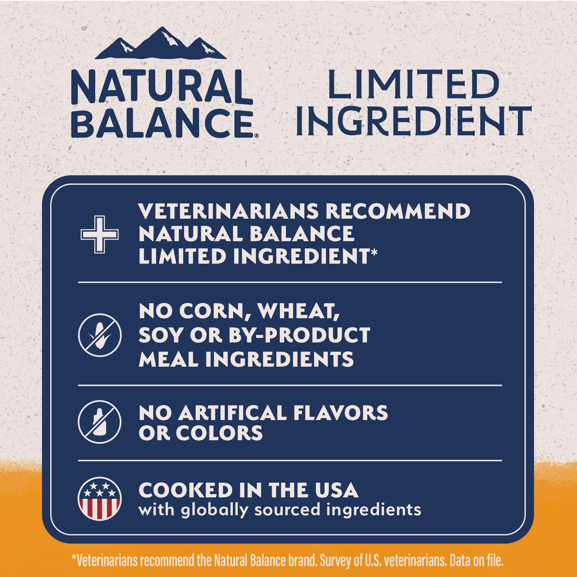 Natural Balance textura del croqueta que resalta digestibilidad y tamaño conveniente