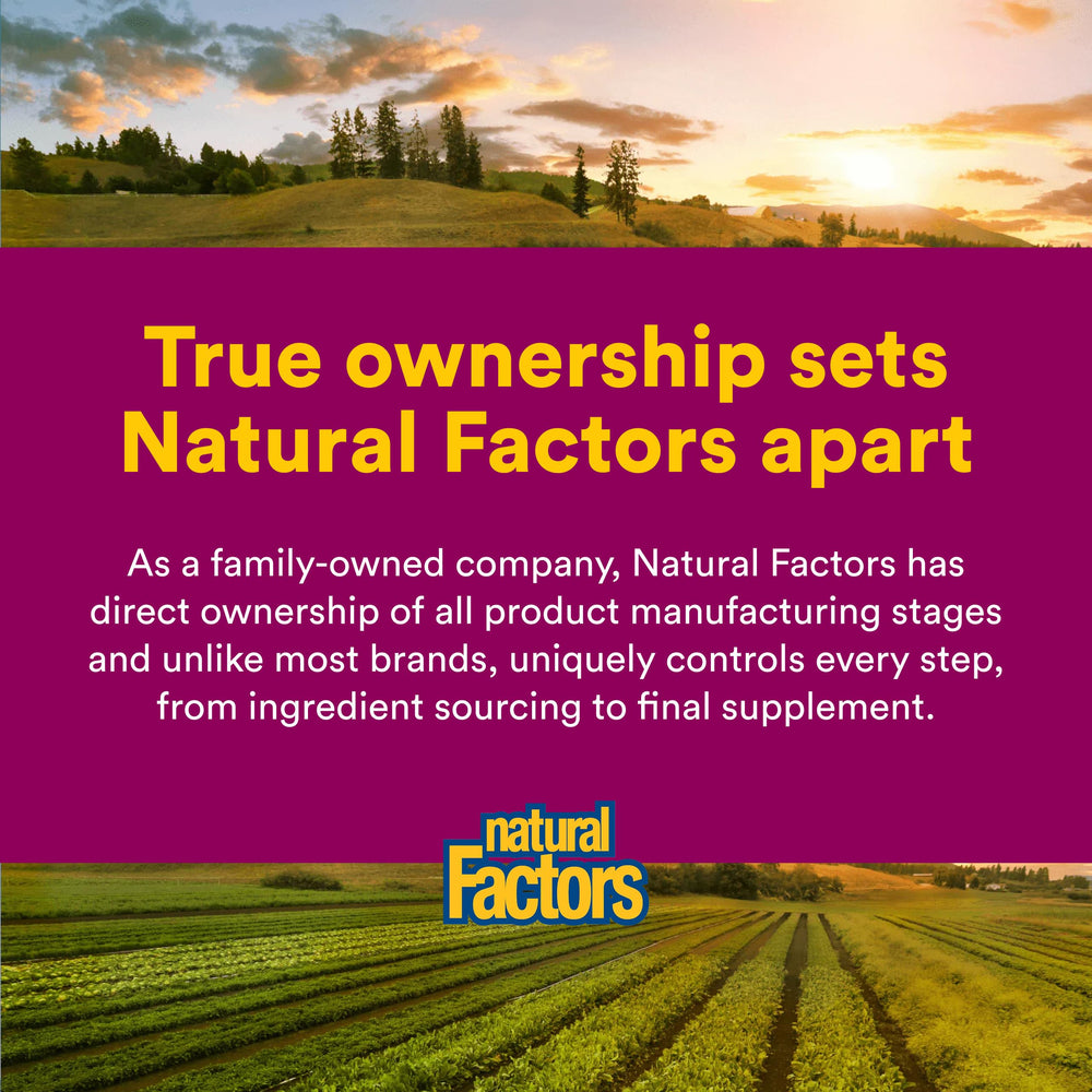 Natural Factors persona sosteniendo el frasco en rutina diaria saludable