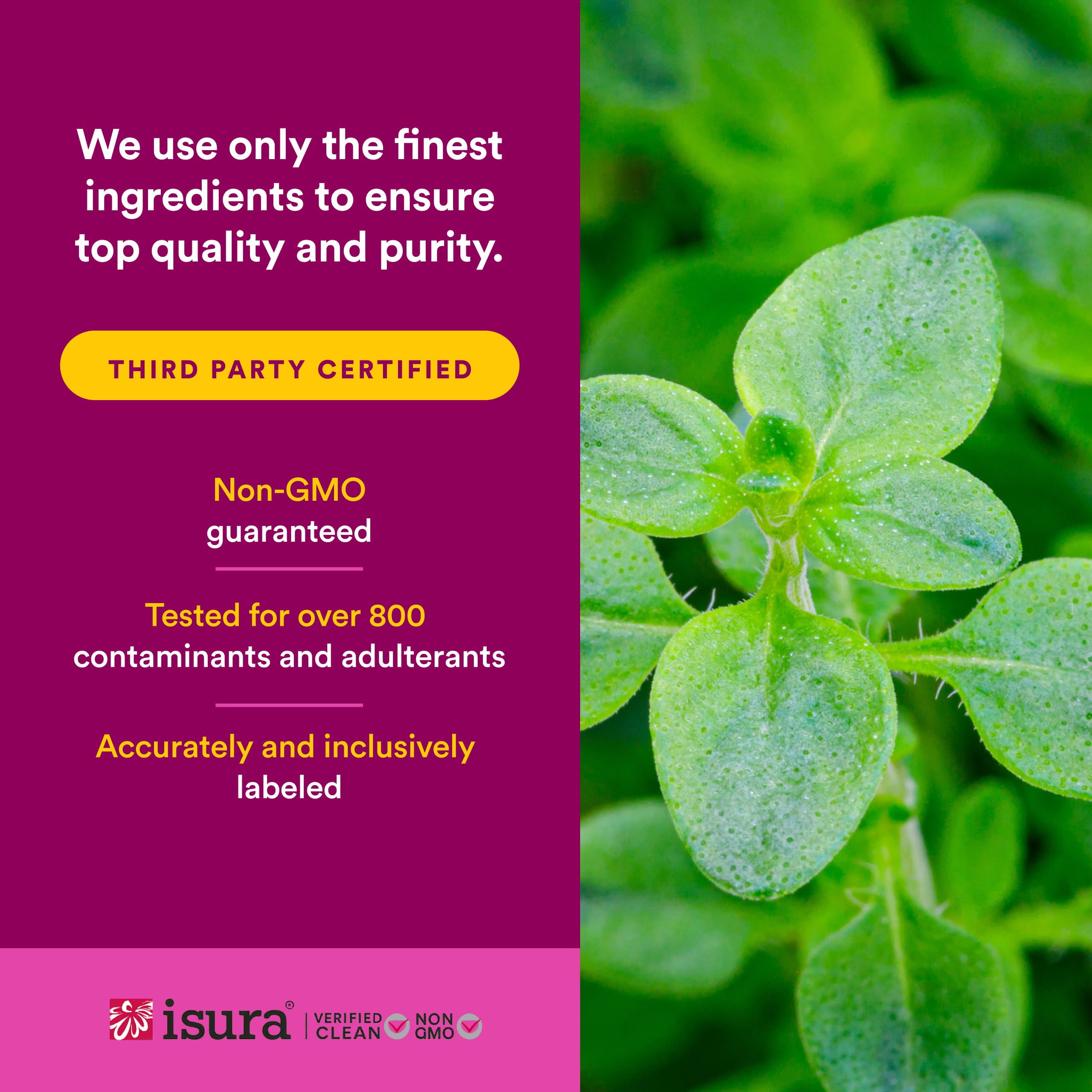 Natural Factors etiqueta de ingredientes y certificaciones, transparencia analítica