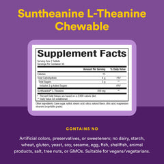 Natural Factors etiqueta destacando Suntheanine y pureza certificada