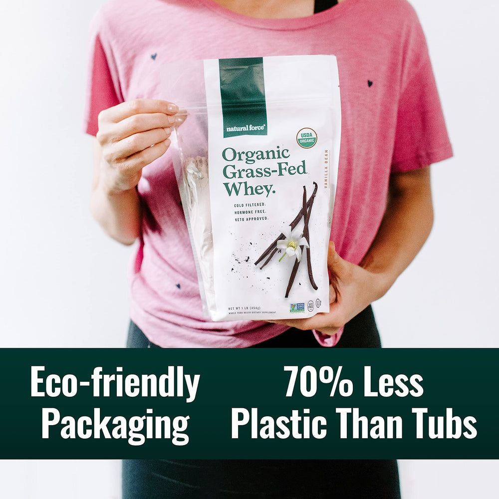 Natural Force envase reciclable abierto con lengüeta, menos plástico