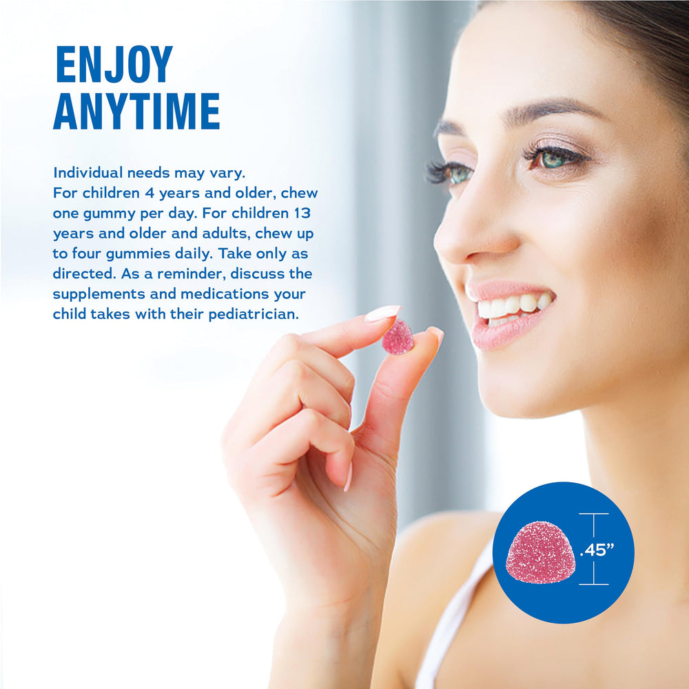 Natural Vitality gomitas en mano listas para consumir y promover calma