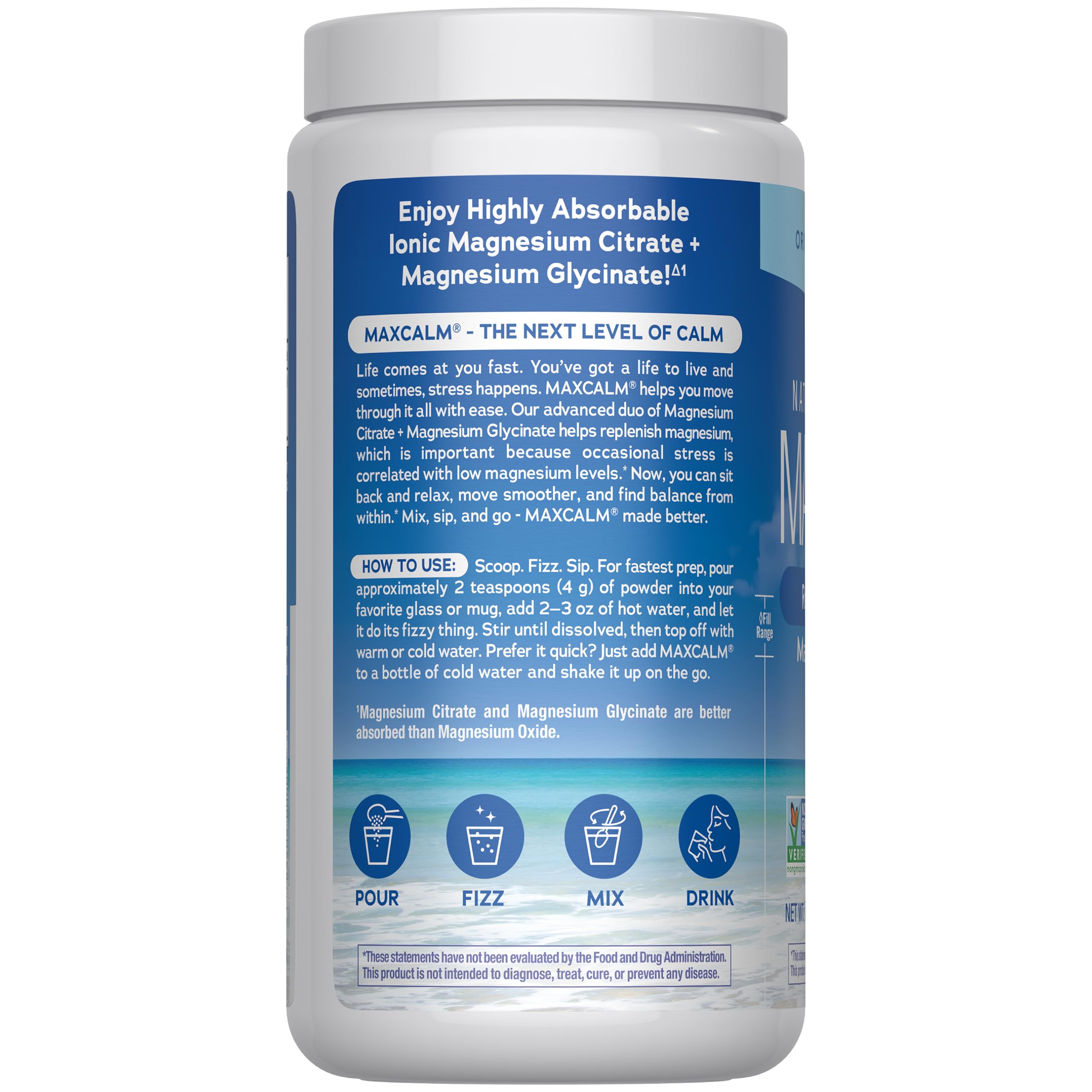 Natural Vitality powder close-up texture and fine granules for easy mixing