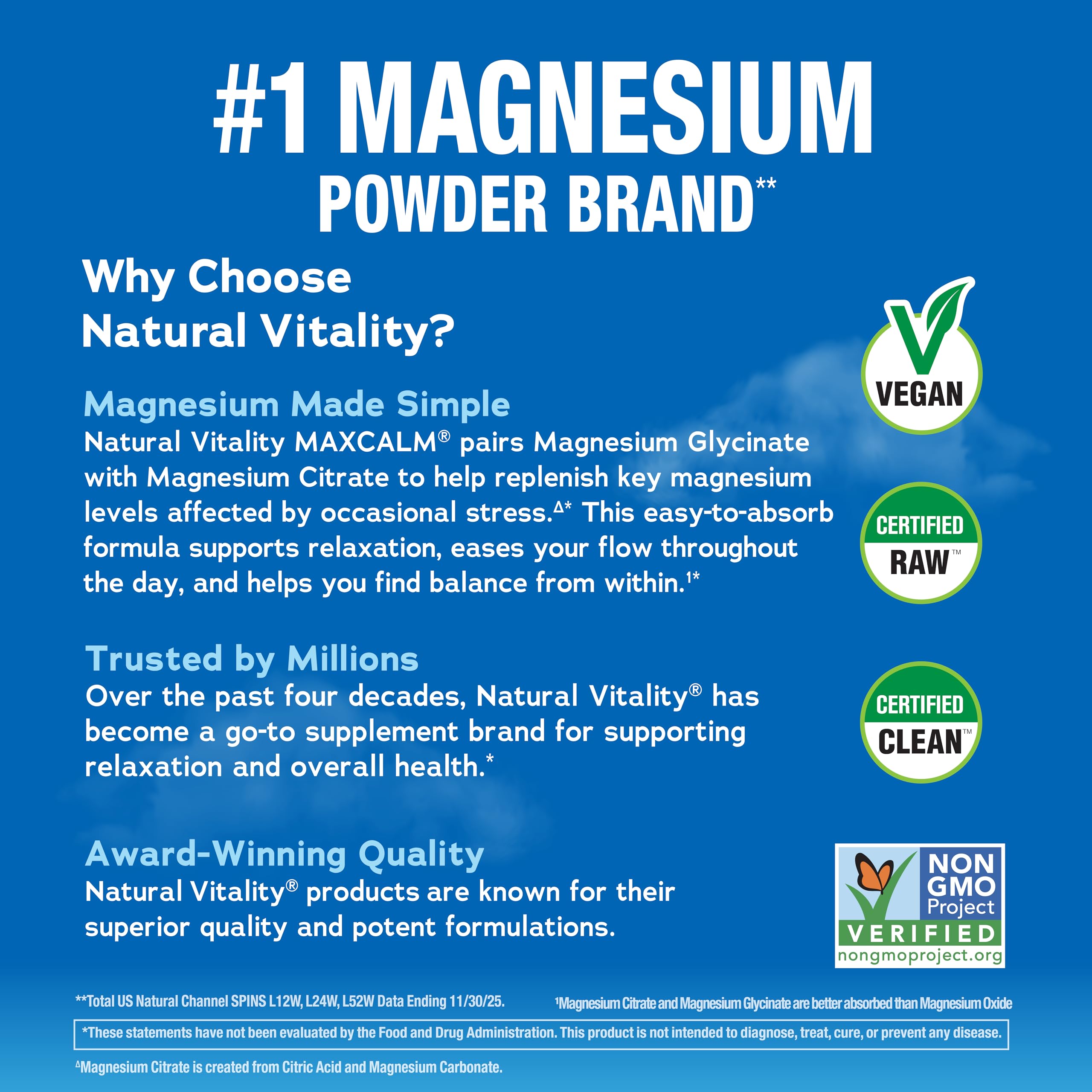 Natural Vitality scoop with serving size illustrating portion control
