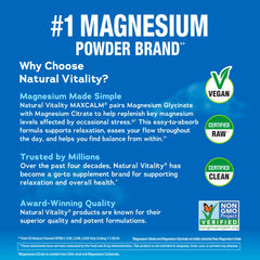 Natural Vitality scoop with serving size illustrating portion control