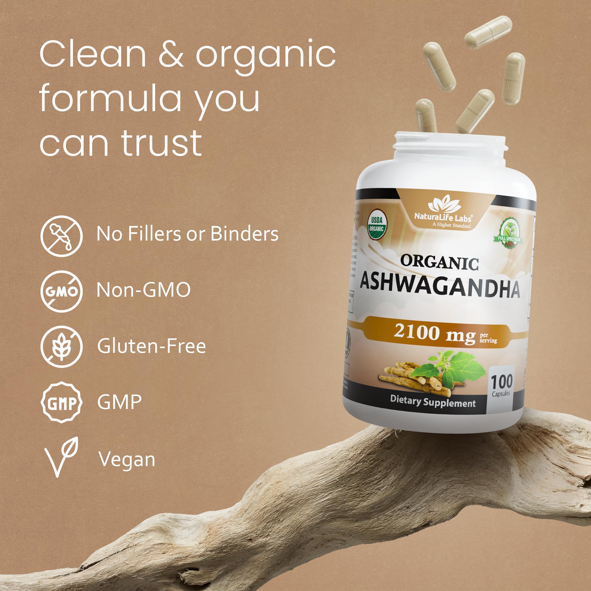 NaturaLife Labs frasco en cocina, sugiriendo uso diario práctico
