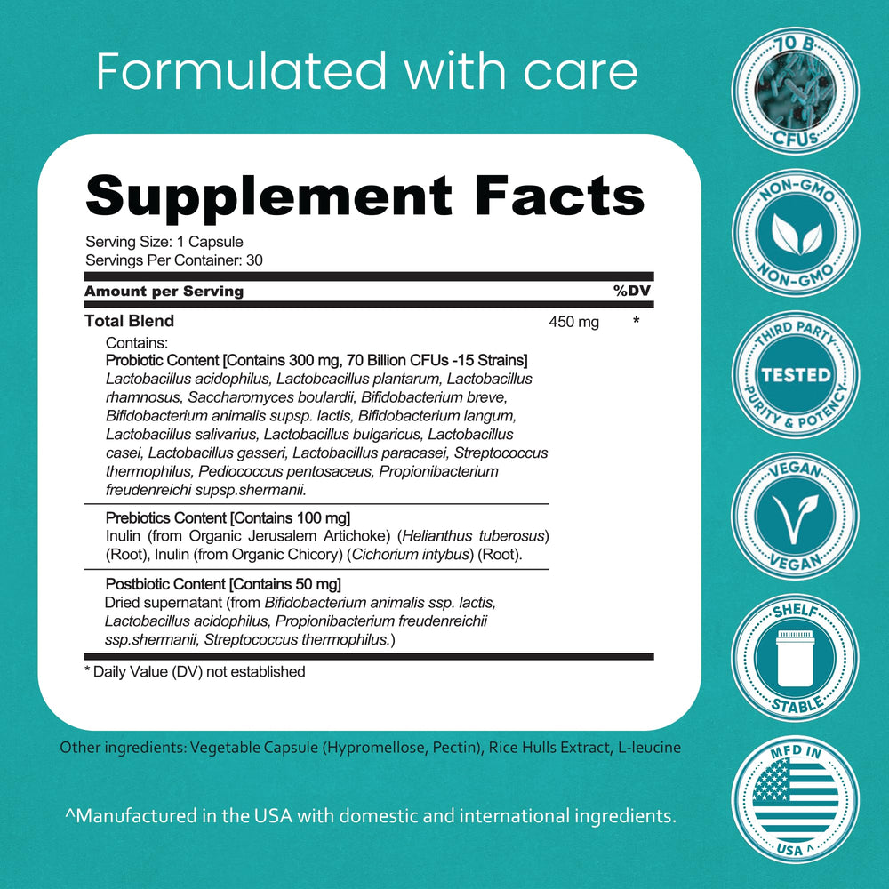 NaturaLife Labs etiqueta con ingredientes y listado de 15 cepas probióticas