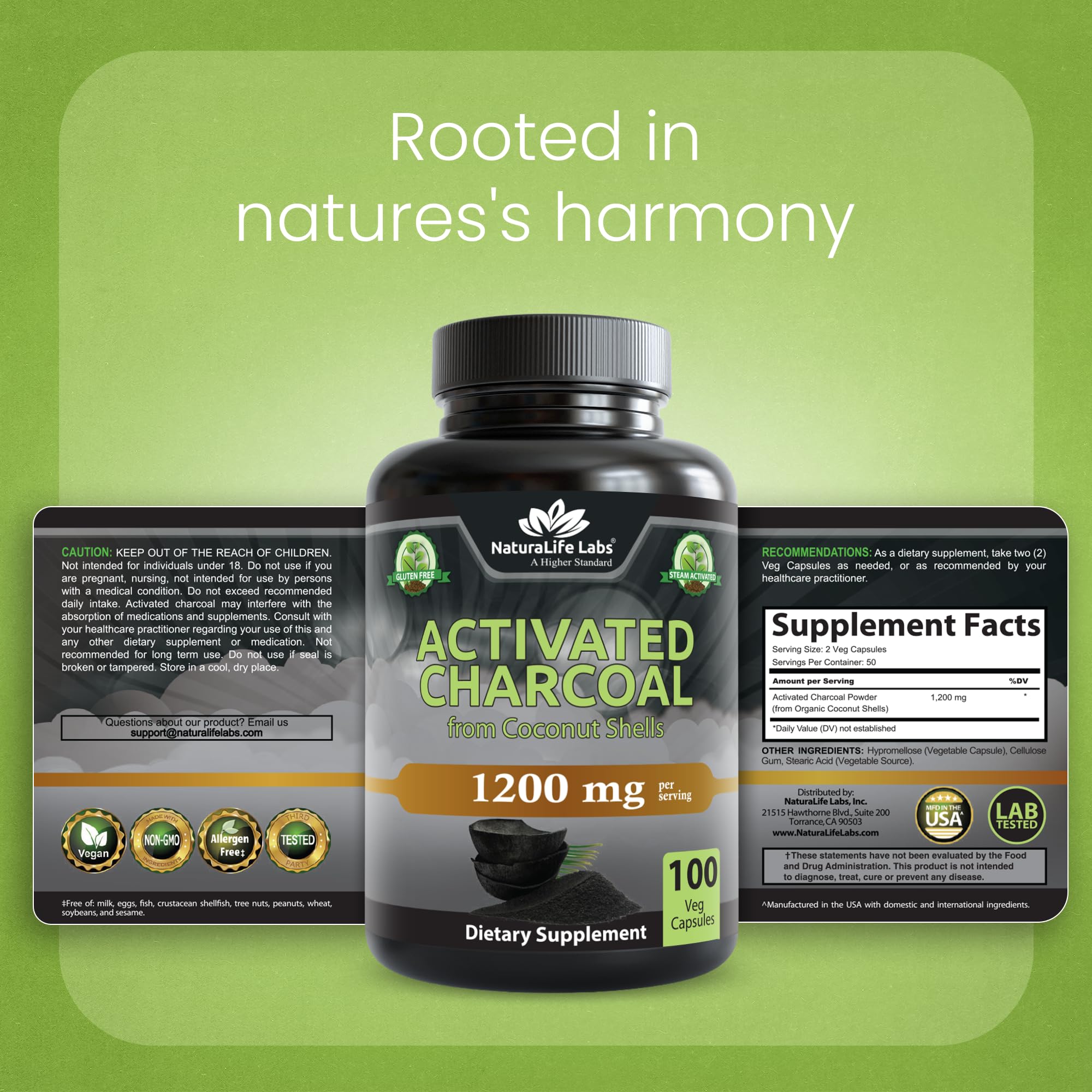 NaturaLife Labs sello GMP y certificado de prueba de terceros visible