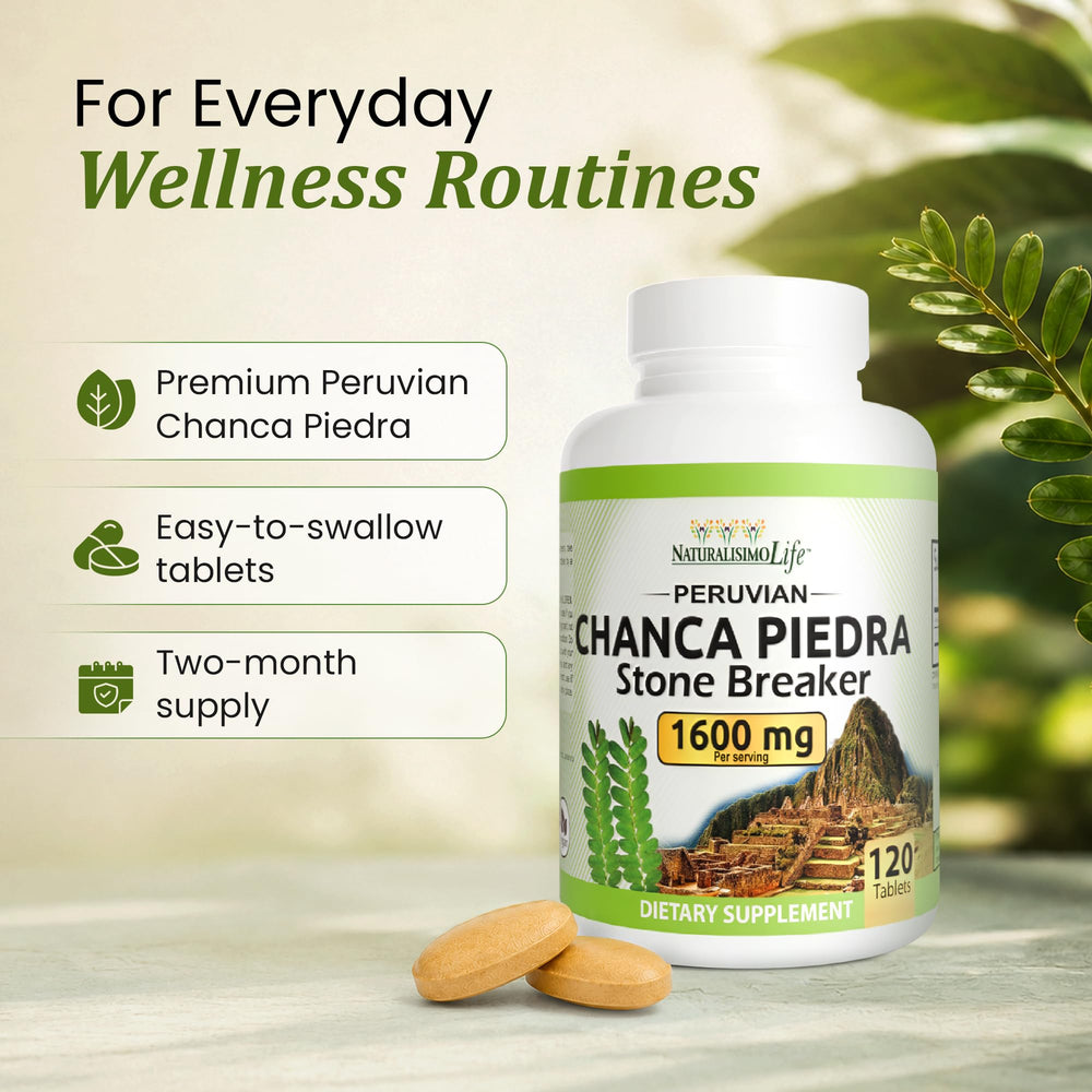 NaturalisimoLife hojas de chanca piedra que ilustran origen peruano del ingrediente