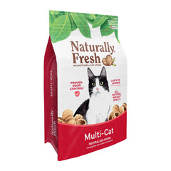 Comparación de tamaño de la bolsa Naturally Fresh 30 lb junto a una regla para escala