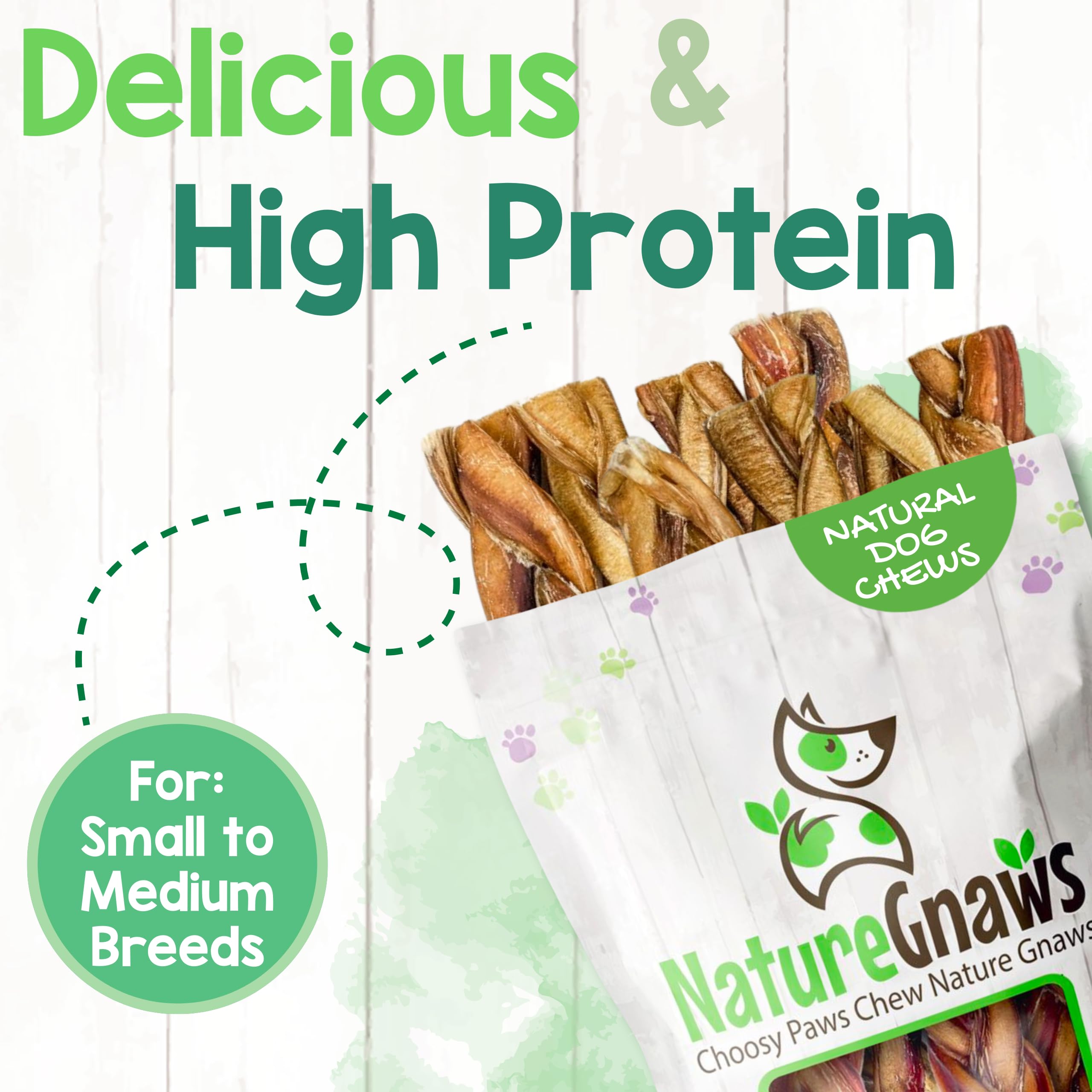 Nature Gnaws etiqueta del producto muestra ingredientes únicos y procedencia responsable