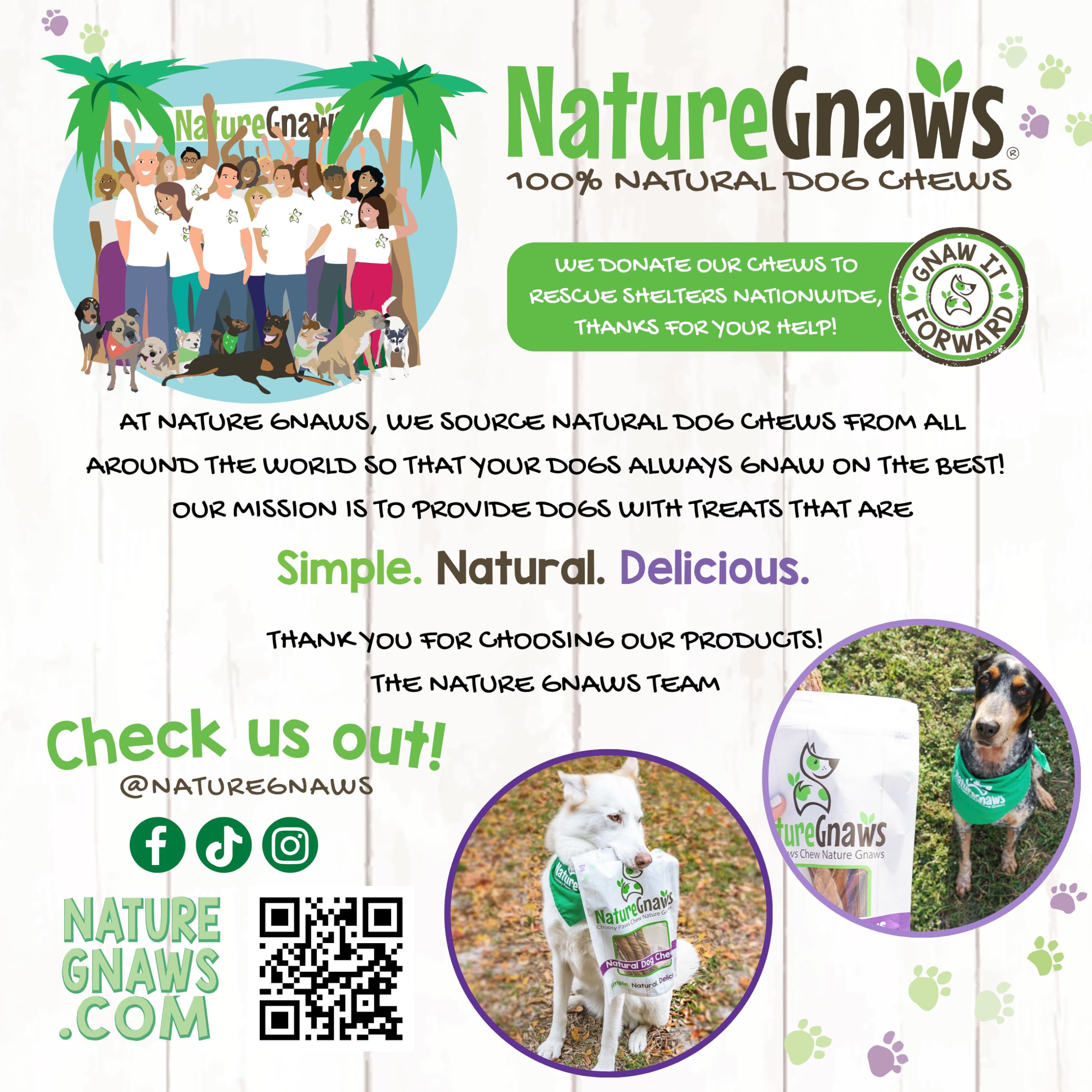 Nature Gnaws bully sticks guardados en bolsa sellada, beneficio: conservación prolongada