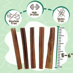 Nature Gnaws textura gruesa del bully stick que muestra resistencia al masticar