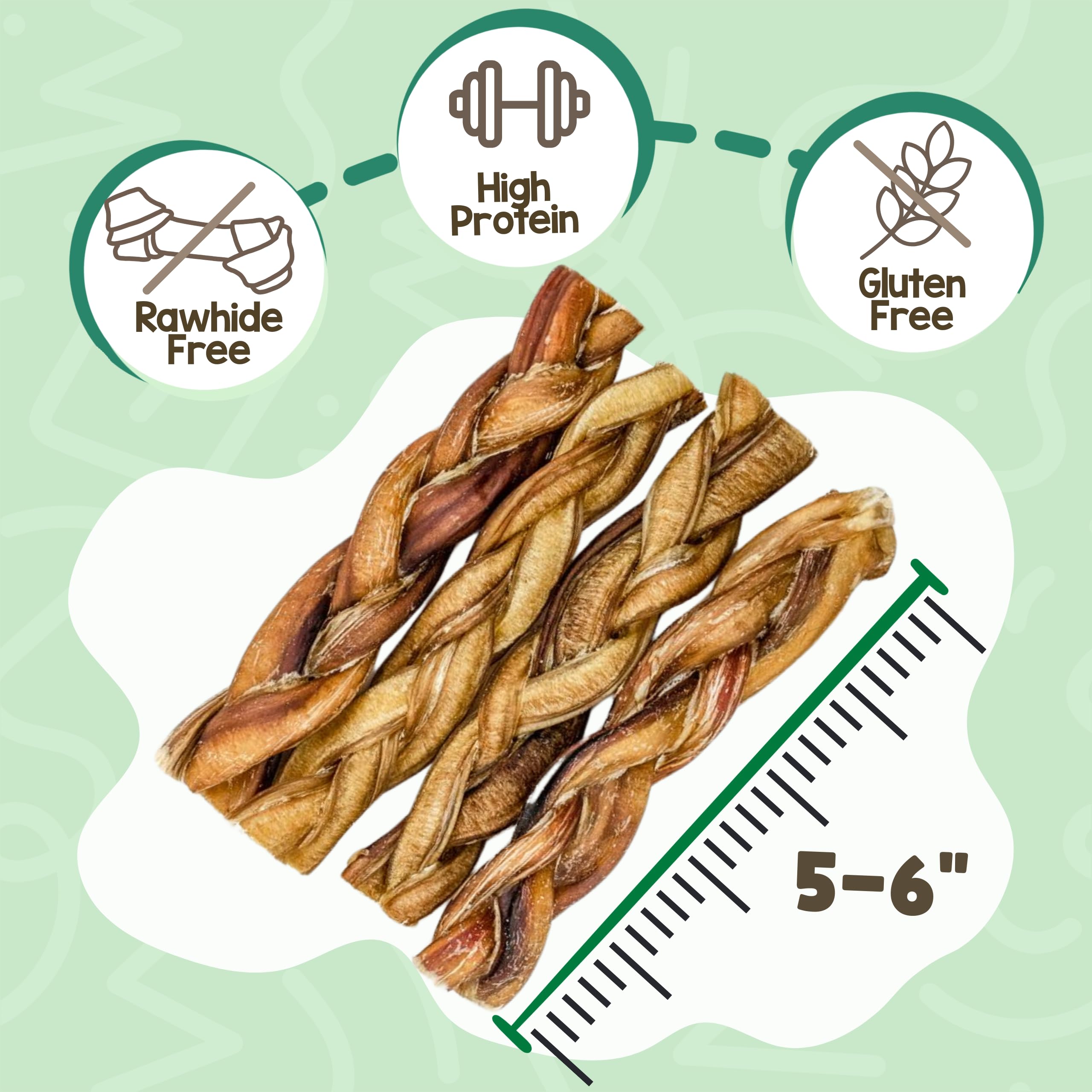 Nature Gnaws textura cercana del bully stick resalta durabilidad y limpieza dental