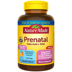 Nature Made envase frontal mostrando 90 softgels y beneficios clave