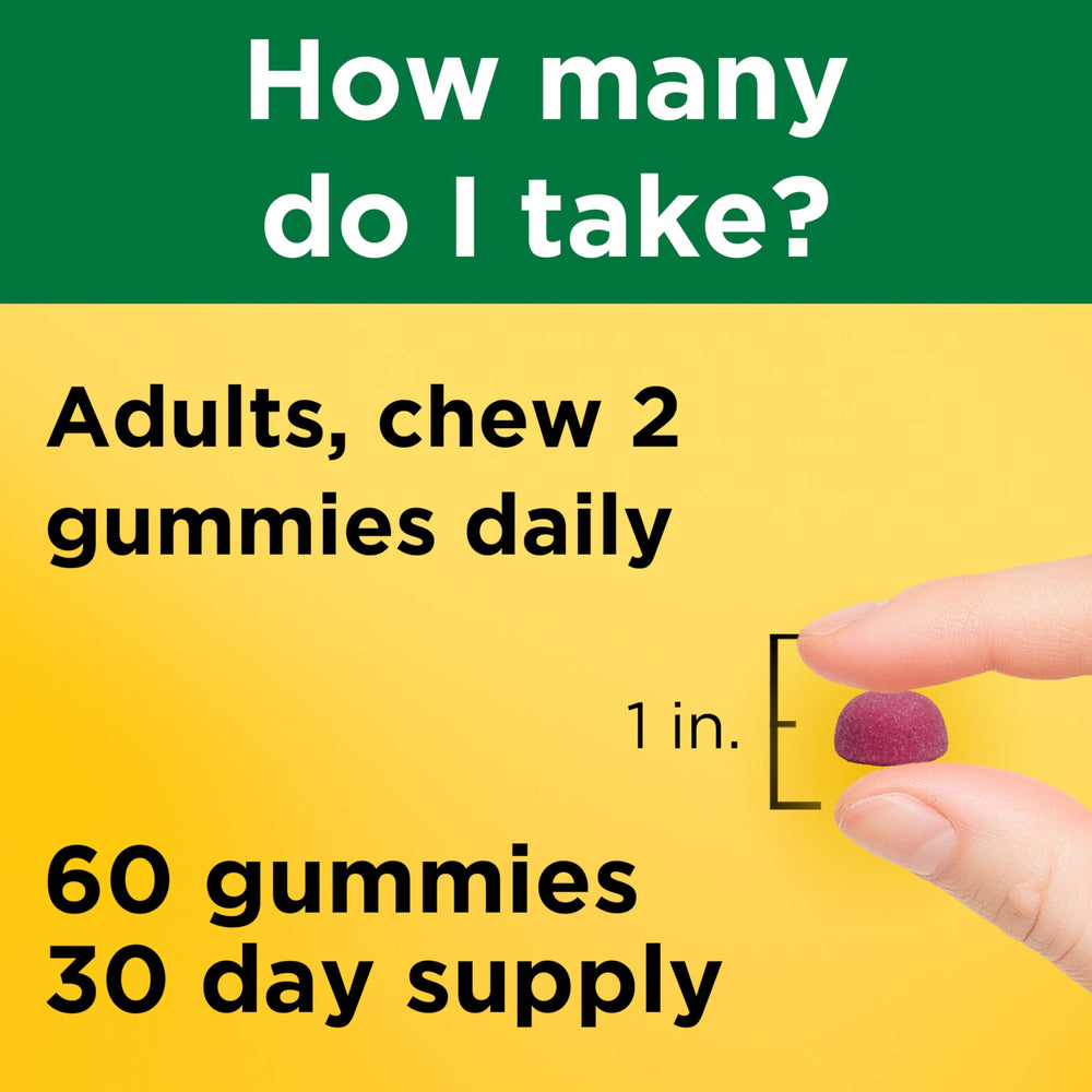 Nature Made etiqueta nutricional ilustrando ingredientes y dosis diaria