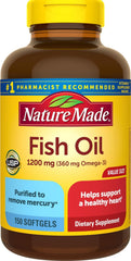 Nature Made frasco frontal mostrando 150 cápsulas y etiqueta clara, confianza de marca