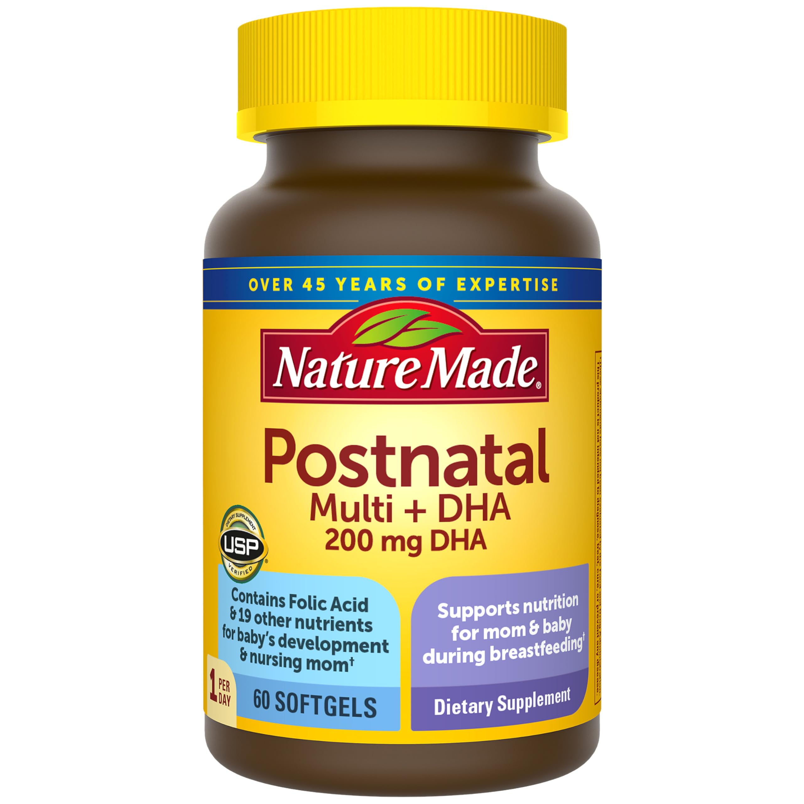 Nature Made front packaging shows product benefits and 60 softgels for convenience