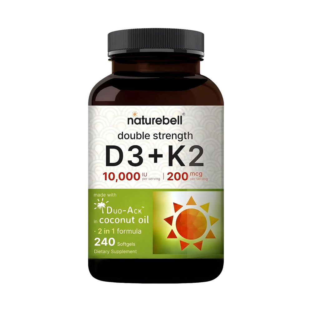 NatureBell frente del envase mostrando 240 softgels y beneficios claros