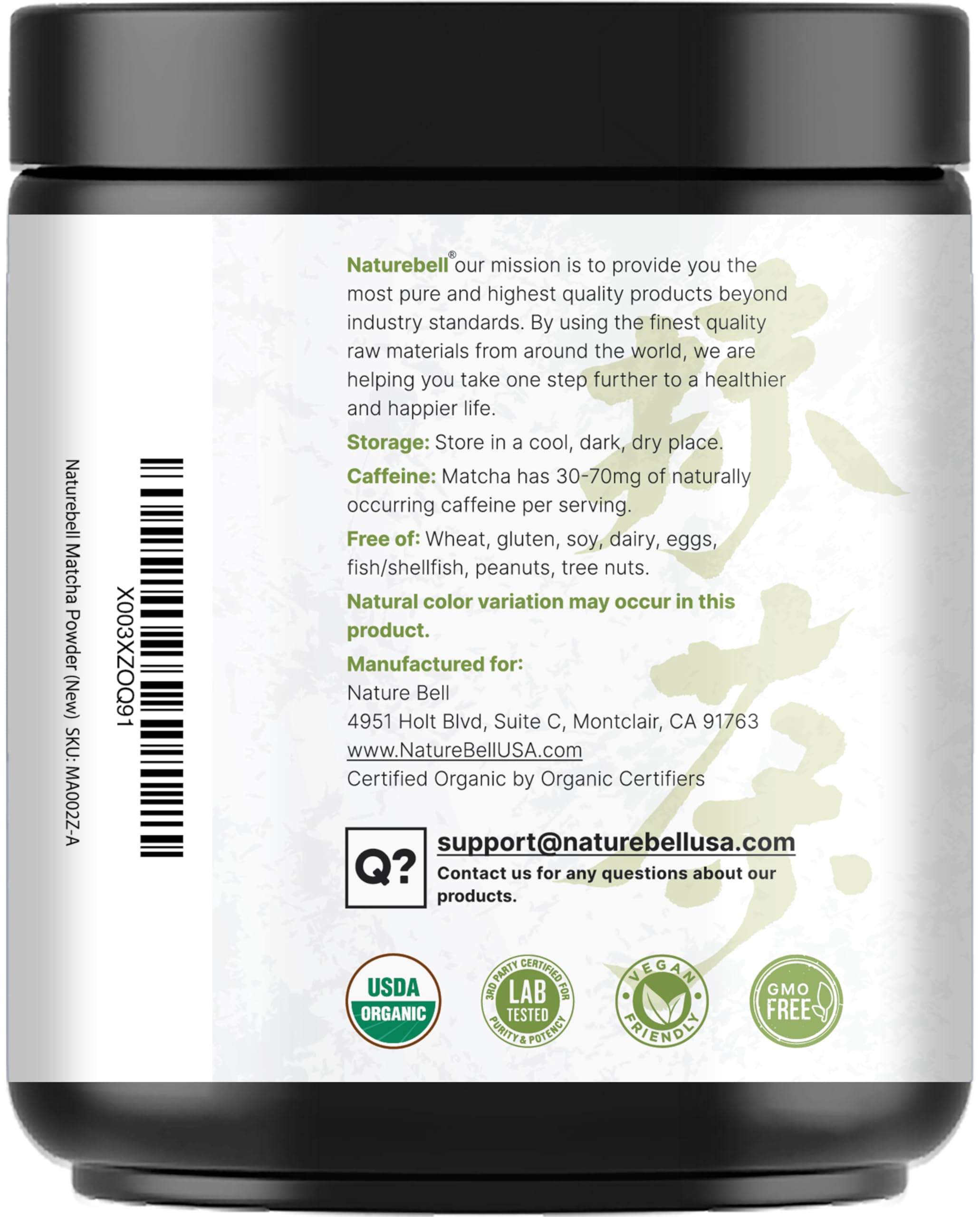NatureBell comparación de tamaño del envase, ideal para uso frecuente