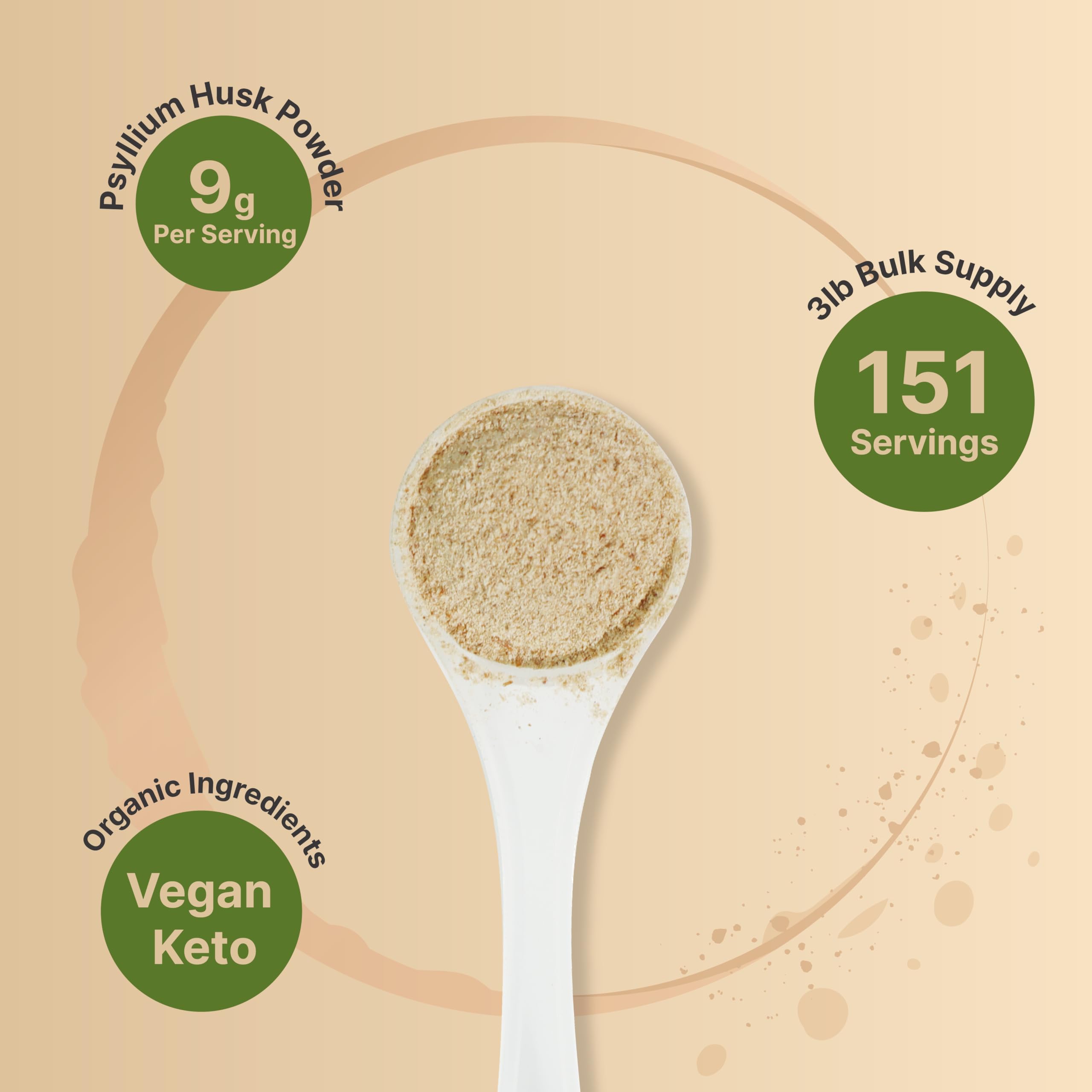 NatureBell cucharada medidora con 9 g de psyllium por porción exacta