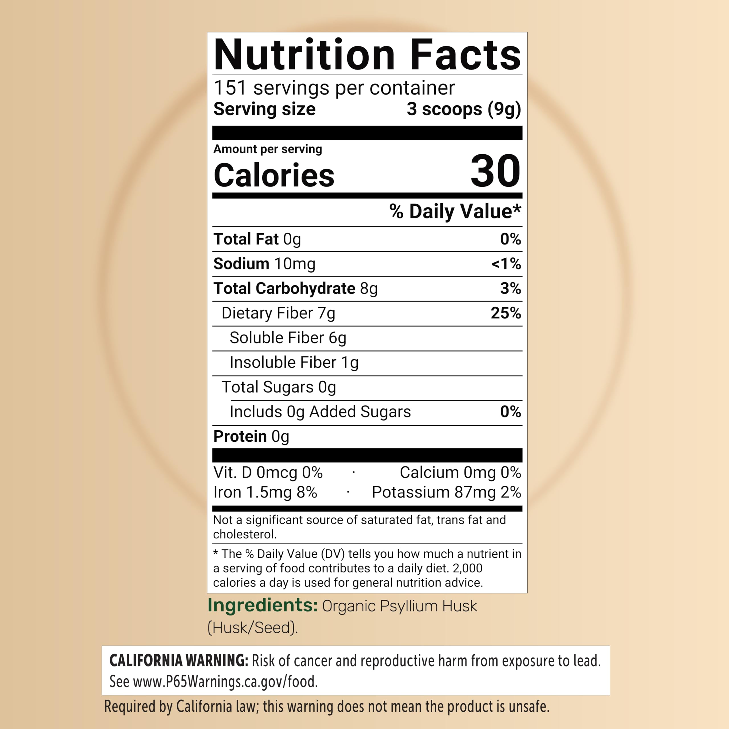 NatureBell primer plano de textura del polvo de psyllium, fácil de mezclar
