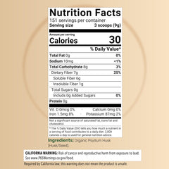 NatureBell primer plano de textura del polvo de psyllium, fácil de mezclar
