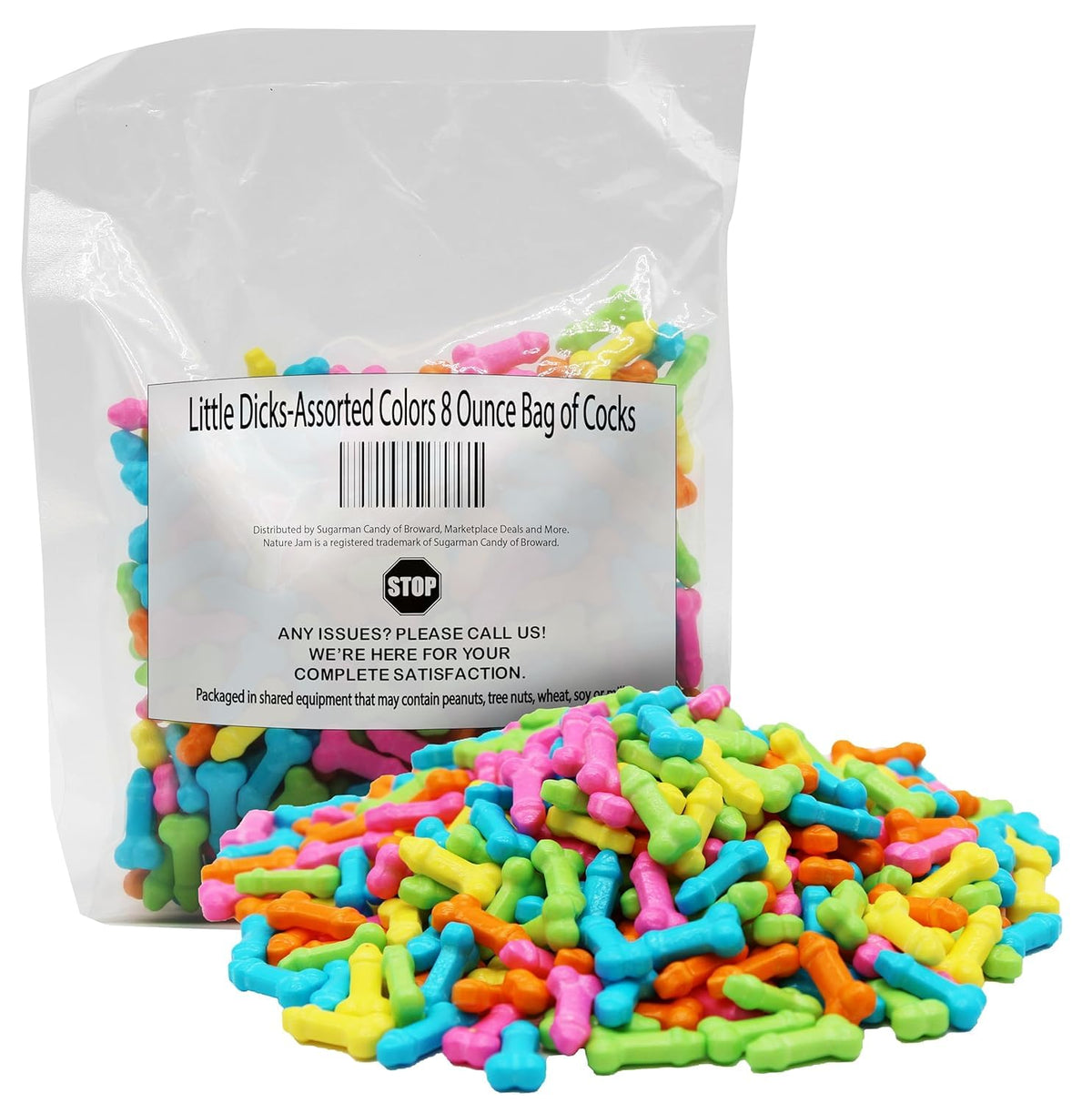 Naturejam bolsa frontal 8oz con ~370 piezas, presenta la marca y la cantidad visible