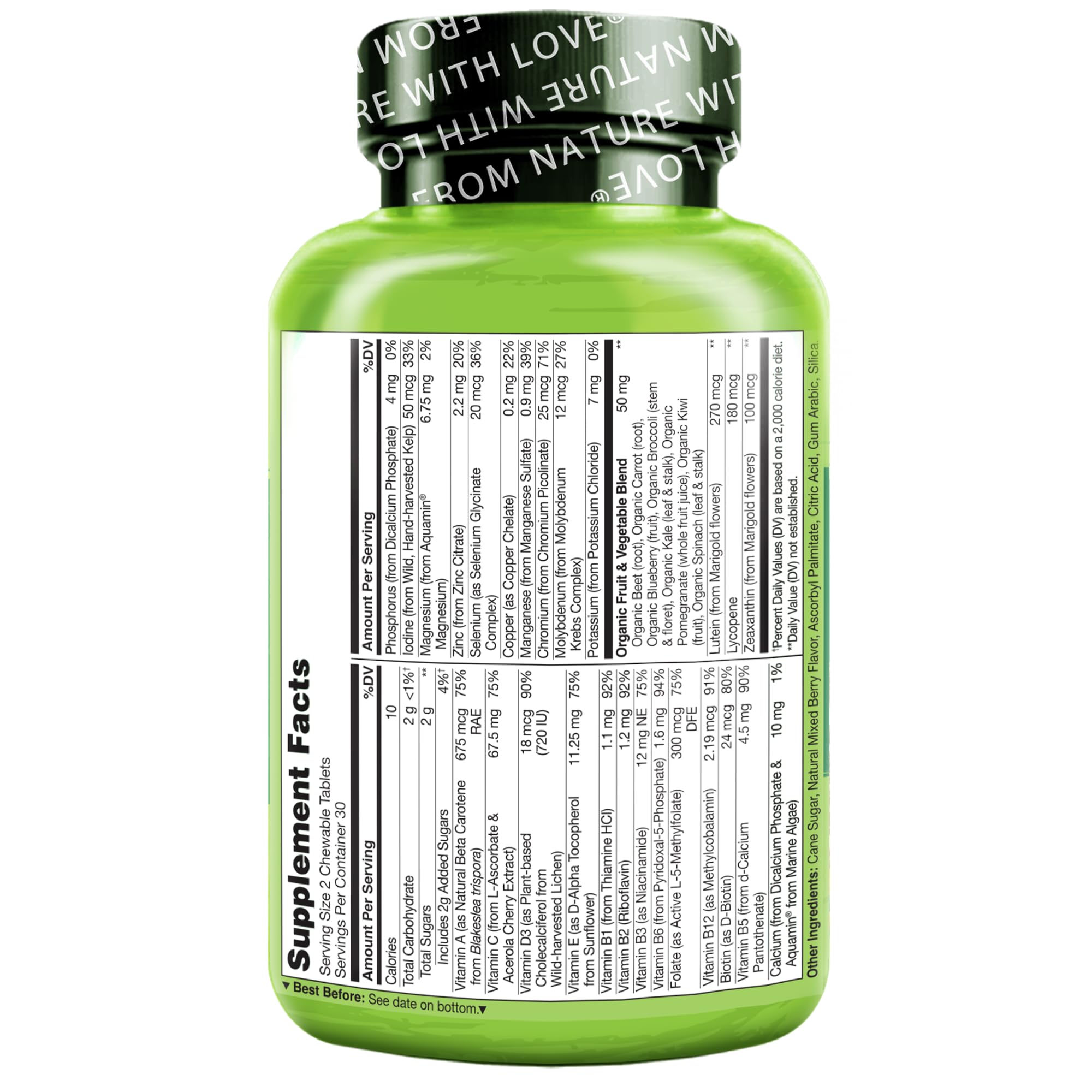 NATURELO detalle del sello que indica vitamina D3 de líquen