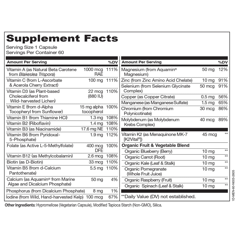 NATURELO organic fruit and vegetable blend with supplement ingredients
