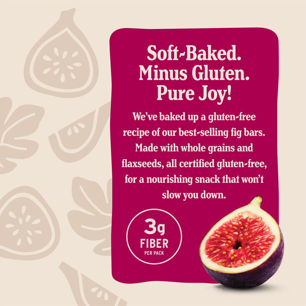 Nature's Bakery etiqueta de ingredientes resaltando que es sin gluten y sin OGM